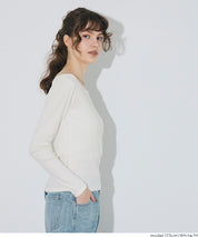 U型一字領小性感露肩長袖上衣