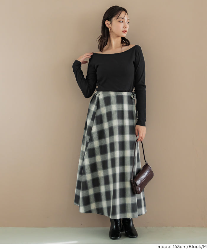 U型一字領小性感露肩長袖上衣