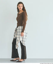 U型一字領小性感露肩長袖上衣