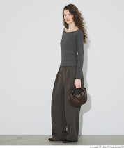 U型一字領小性感露肩長袖上衣