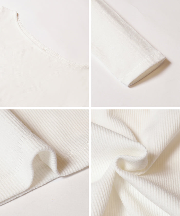 U型一字領小性感露肩長袖上衣