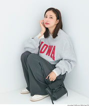 圓弧下擺螺紋長袖上衣