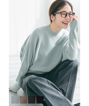 Dolman sleeve and bottle neck knit