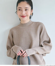 Dolman sleeve and bottle neck knit