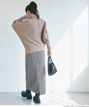 Dolman sleeve and bottle neck knit