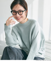 Dolman sleeve and bottle neck knit