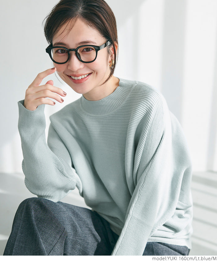 Dolman sleeve and bottle neck knit
