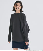 Dolman sleeve and bottle neck knit