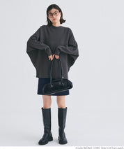 Dolman sleeve and bottle neck knit