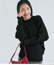 Dolman sleeve and bottle neck knit