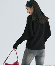 Dolman sleeve and bottle neck knit