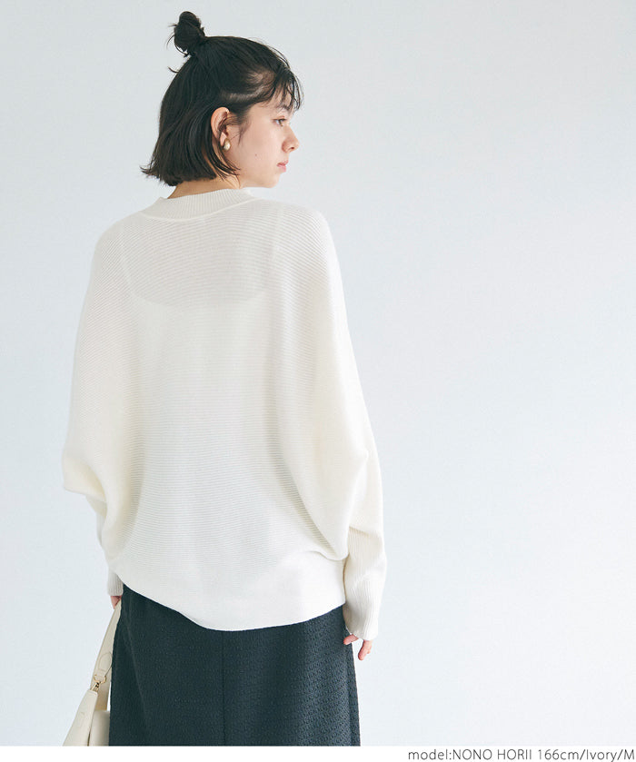 Dolman sleeve and bottle neck knit