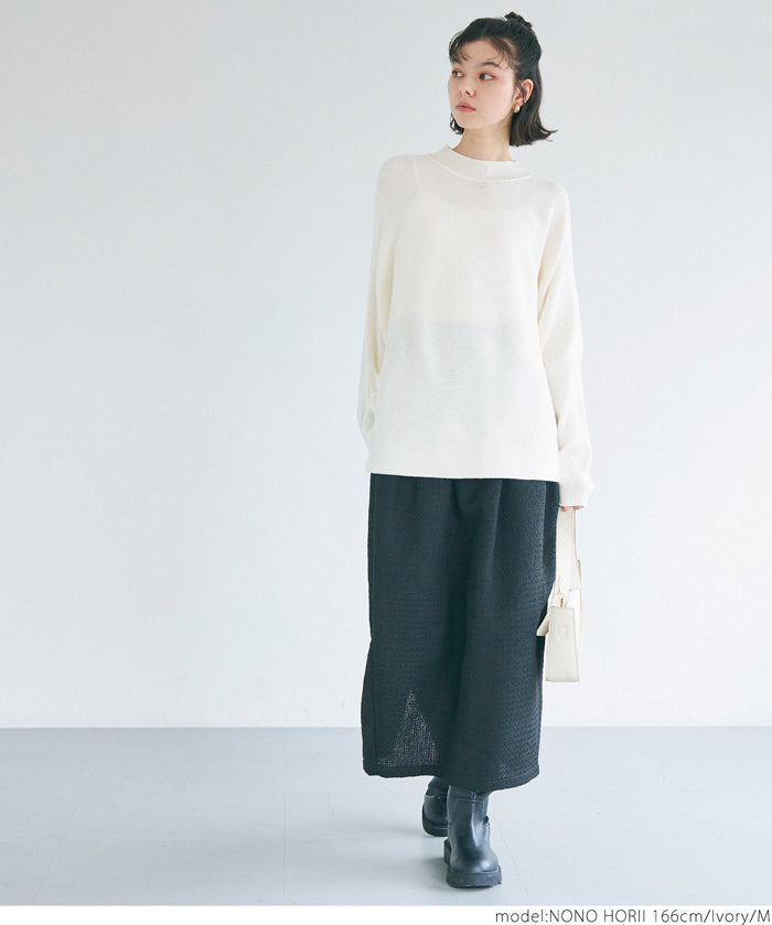 Dolman sleeve and bottle neck knit