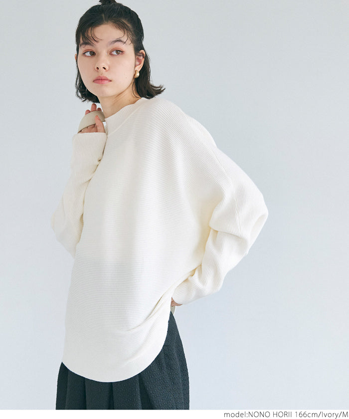 Dolman sleeve and bottle neck knit
