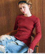 【Top Knit】Basic Multicolor Crew Neck Top