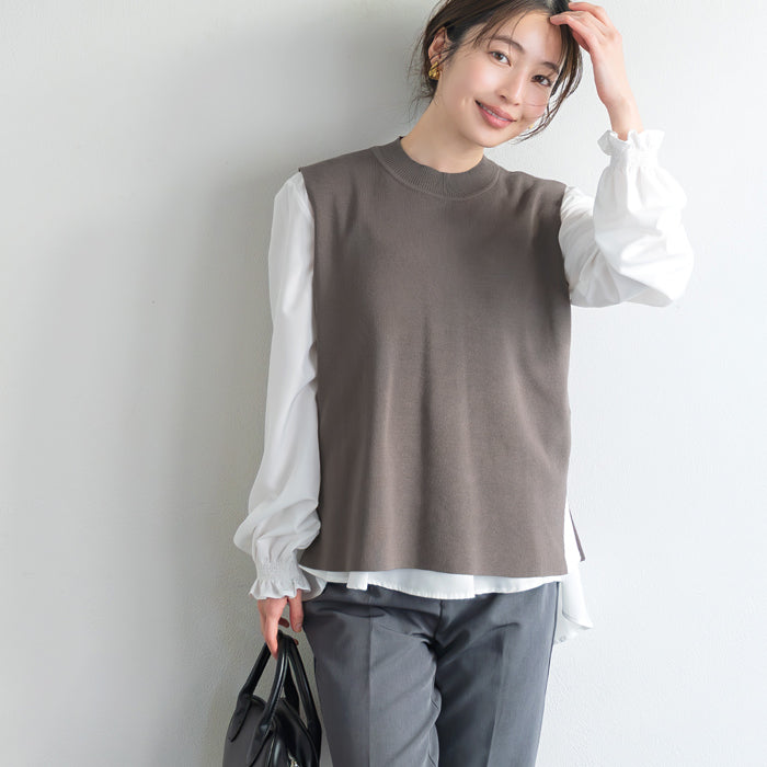 針織背心&襯衫 2件式套裝