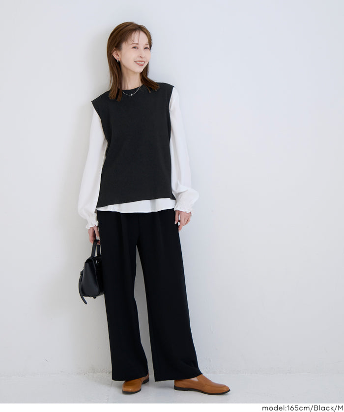 針織背心&襯衫 2件式套裝