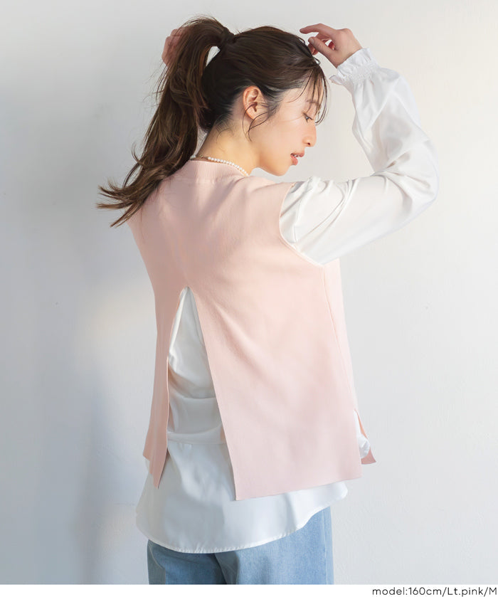 針織背心&襯衫 2件式套裝