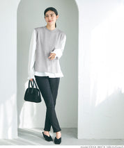 [2-piece set] Knit vest and blouse