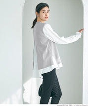 [2-piece set] Knit vest and blouse