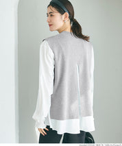 [2-piece set] Knit vest and blouse
