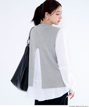 針織背心&襯衫 2件式套裝