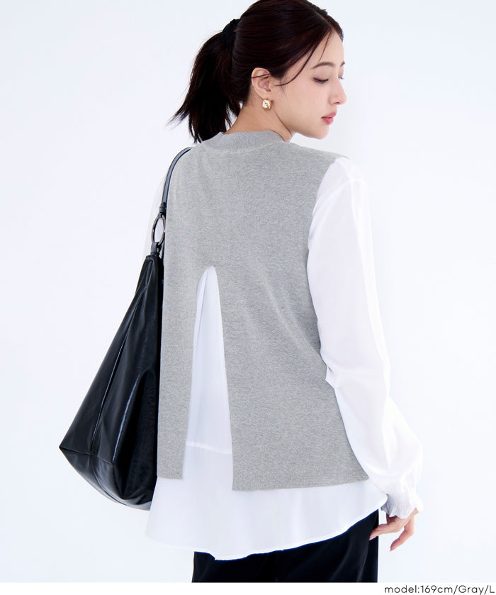 針織背心&襯衫 2件式套裝