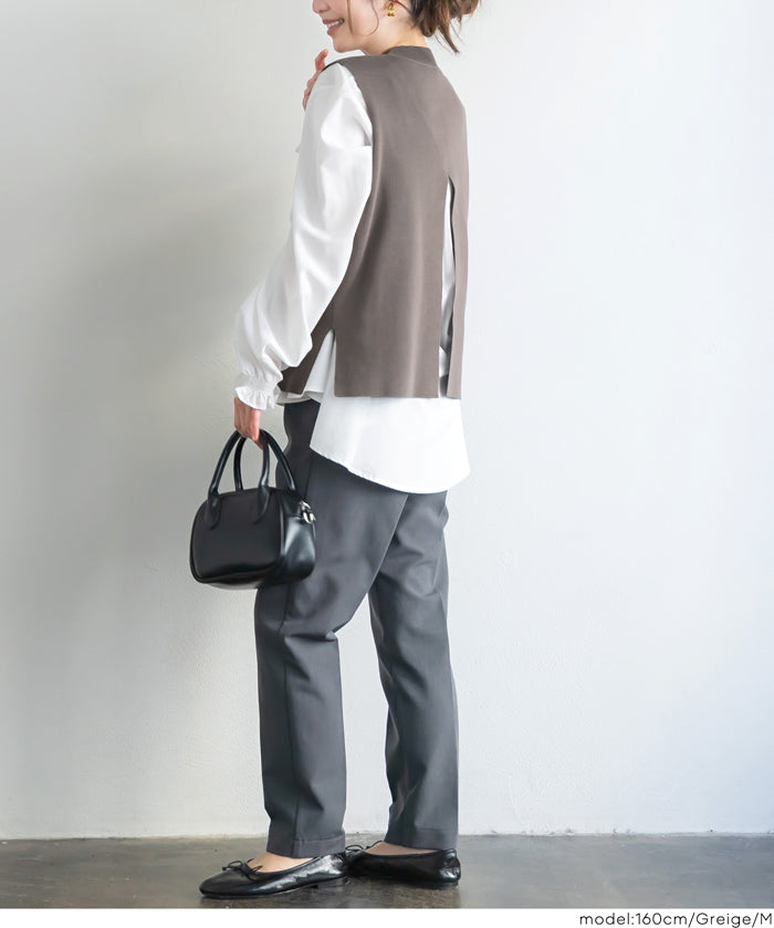 針織背心&襯衫 2件式套裝