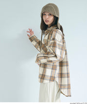 可機洗 美式毛呢格紋厚襯衫外套