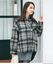 可機洗 美式毛呢格紋厚襯衫外套