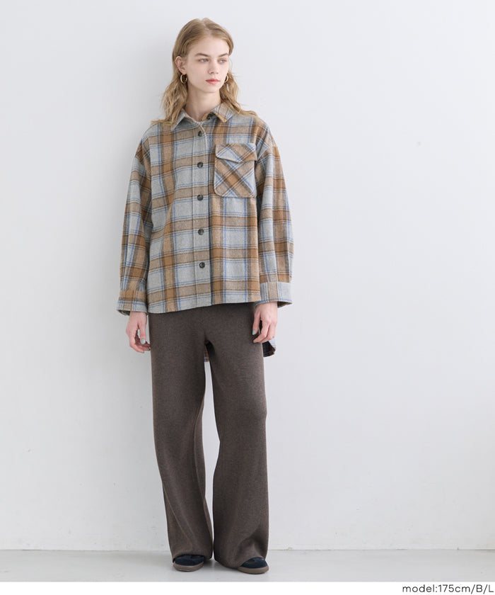 可機洗 美式毛呢格紋厚襯衫外套