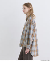 可機洗 美式毛呢格紋厚襯衫外套