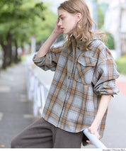 可機洗 美式毛呢格紋厚襯衫外套