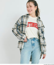 可機洗 美式毛呢格紋厚襯衫外套