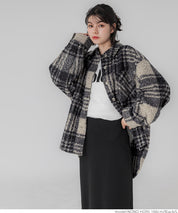Checked boa jacket