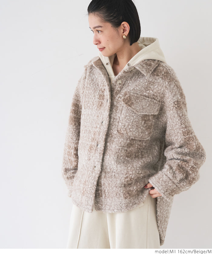Checked boa jacket