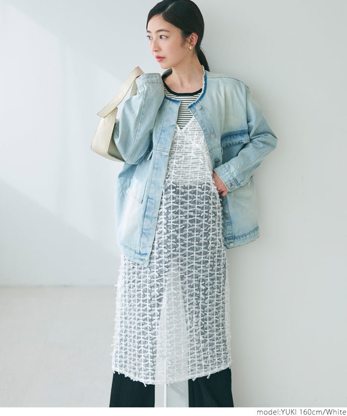 Japanese style lace sheer spaghetti strap dress 
