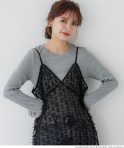 Japanese style lace sheer spaghetti strap dress 