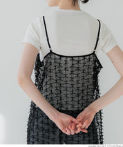 Japanese style lace sheer spaghetti strap dress 