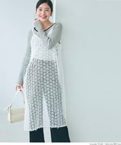 Japanese style lace sheer spaghetti strap dress 