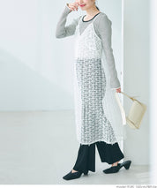 Japanese style lace sheer spaghetti strap dress 