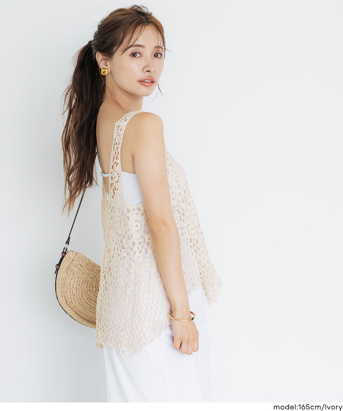 Summer crochet outer vest