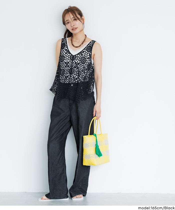 Summer crochet outer vest