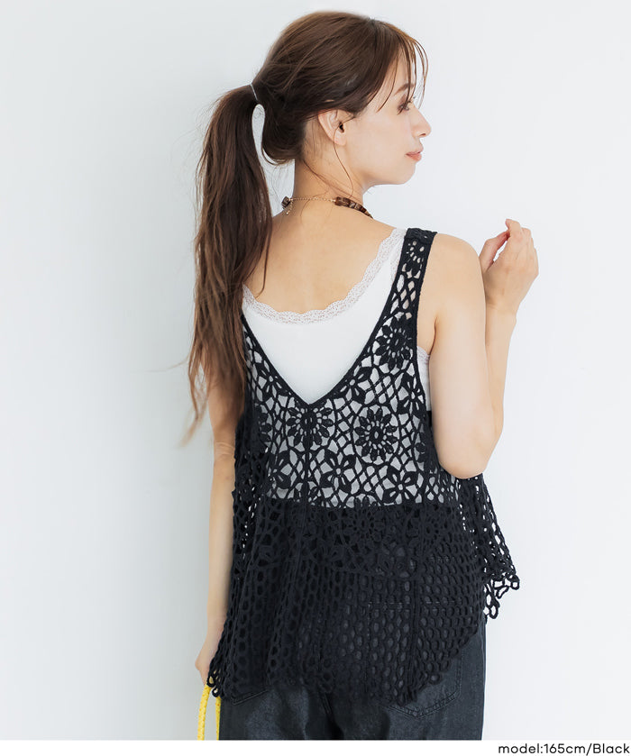 Summer crochet outer vest