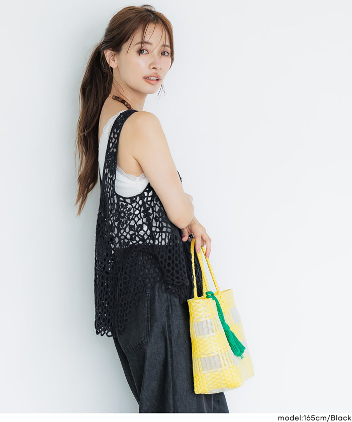 Summer crochet outer vest