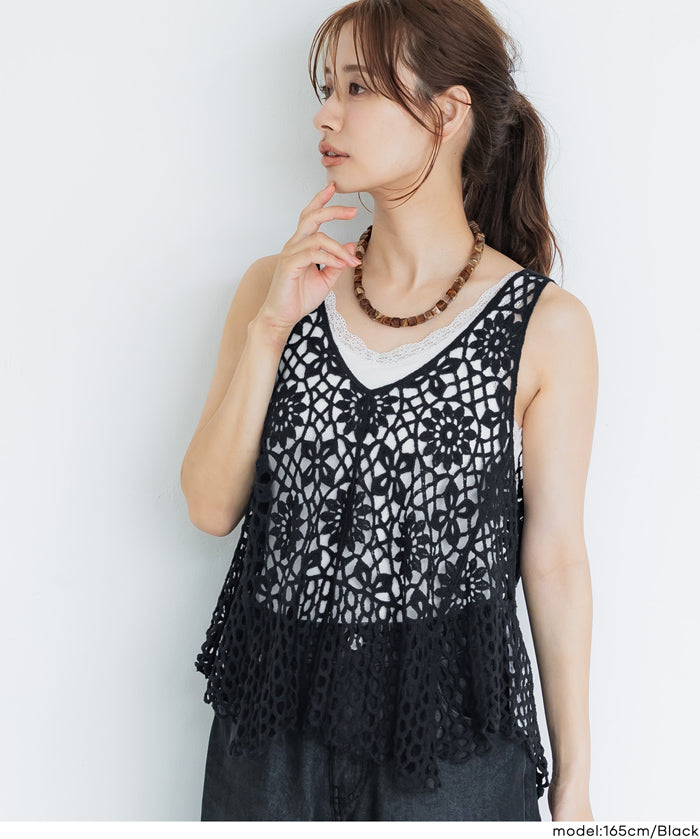 Summer crochet outer vest