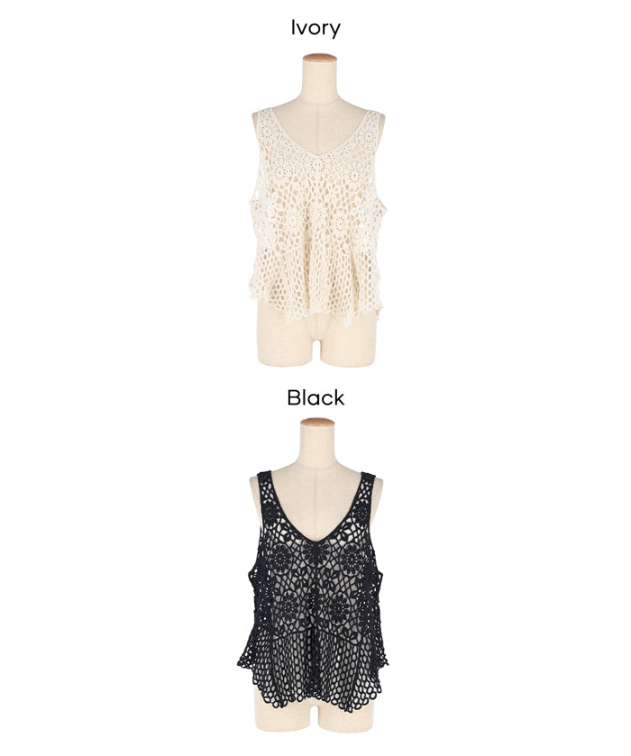 Summer crochet outer vest