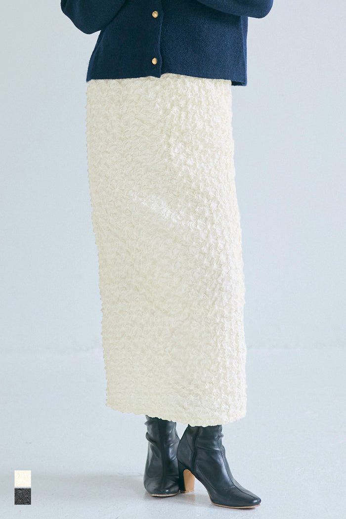 設計感皺褶質感直筒半裙