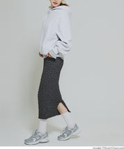 設計感皺褶質感直筒半裙