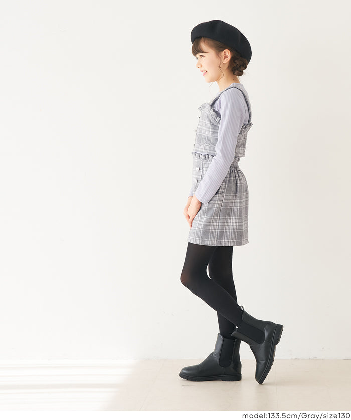 【可配套】童裝英倫格紋愛心鈕扣小背心